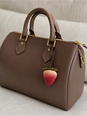 3D Strawberry bag Charm - does not include handbag